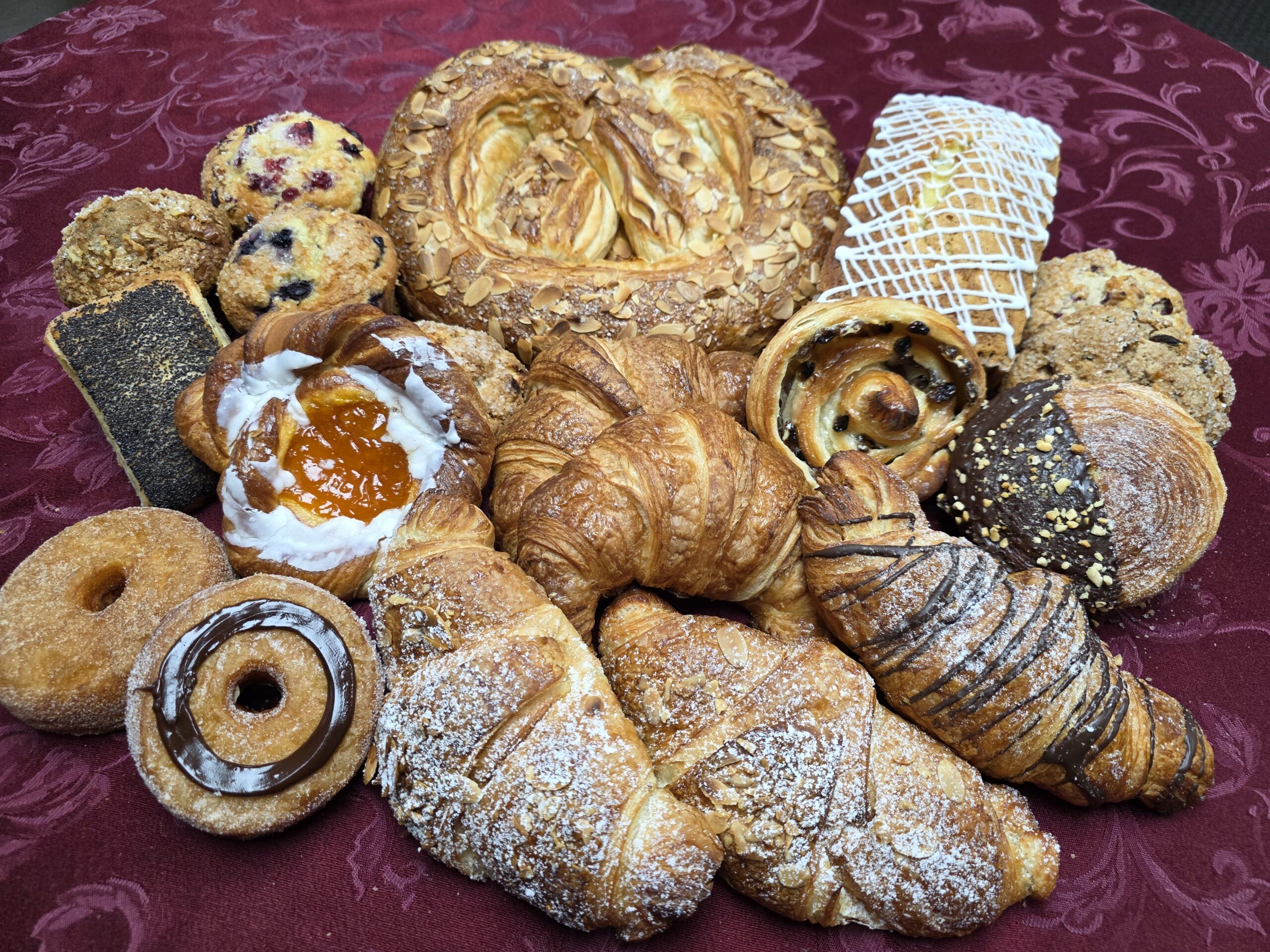black and brown pastries